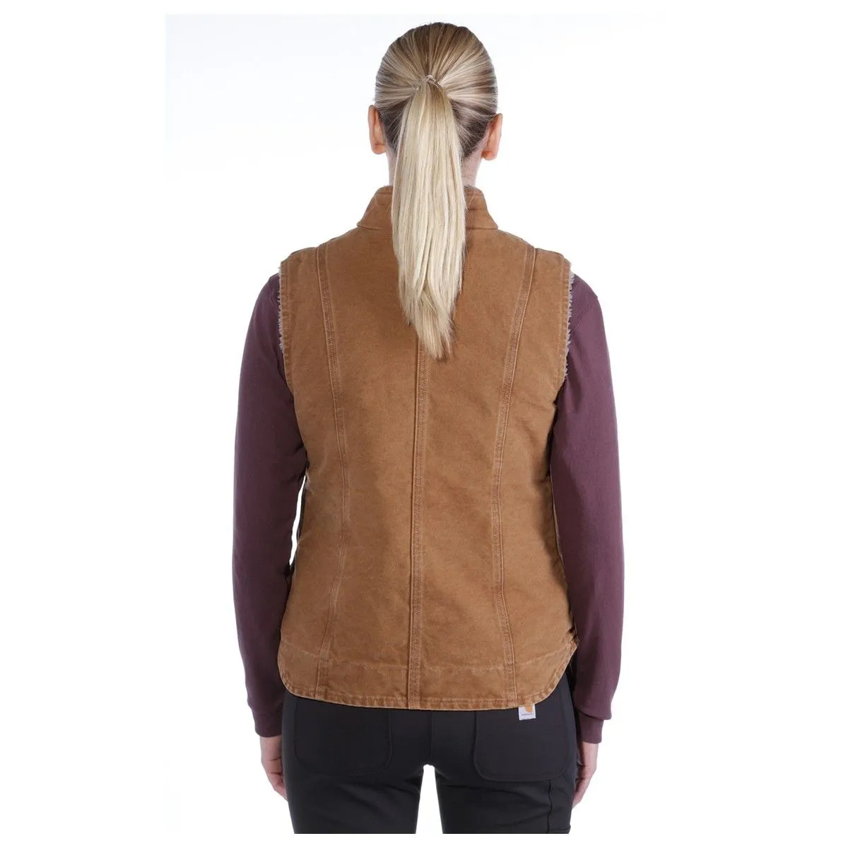 Carhartt&#x20;WV001&#x20;Women&#x27;s&#x20;Sandstone&#x20;Mock&#x20;Neck&#x20;Vest&#x20;-&#x20;C.&#x20;Brown