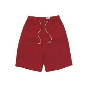 CARPENTER LOOSEFIT COTTON SHORT PANTS BURGANDY