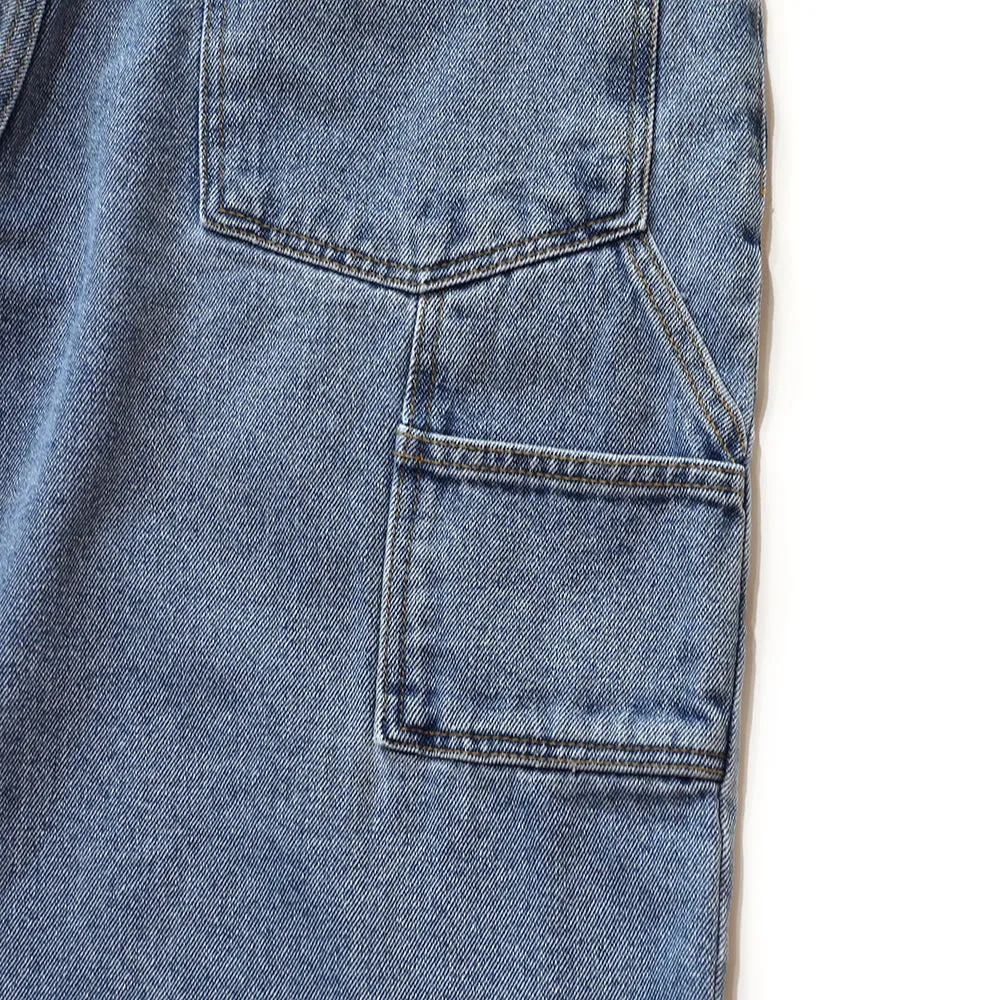 CARPENTER LOOSEFIT DENIM SHORT PANTS BLUE
