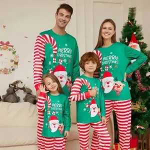 Cartoon Santa Claus Letter Printing Parent-child Christmas Pajamas Home Wear Suit