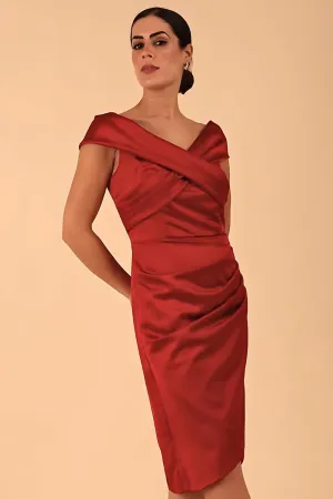 Casa Blanca Off Shoulder Satin Dress