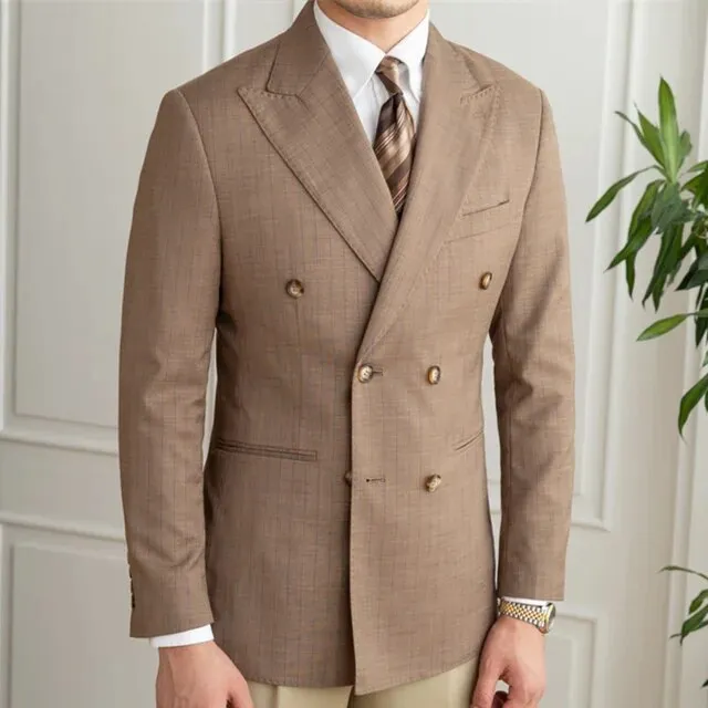 Casual Double Breasted Striped Blazer