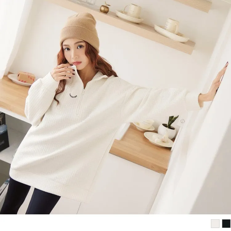 CASUAL HIGH NECK LONGLINE LONG SLEEVE TOPS