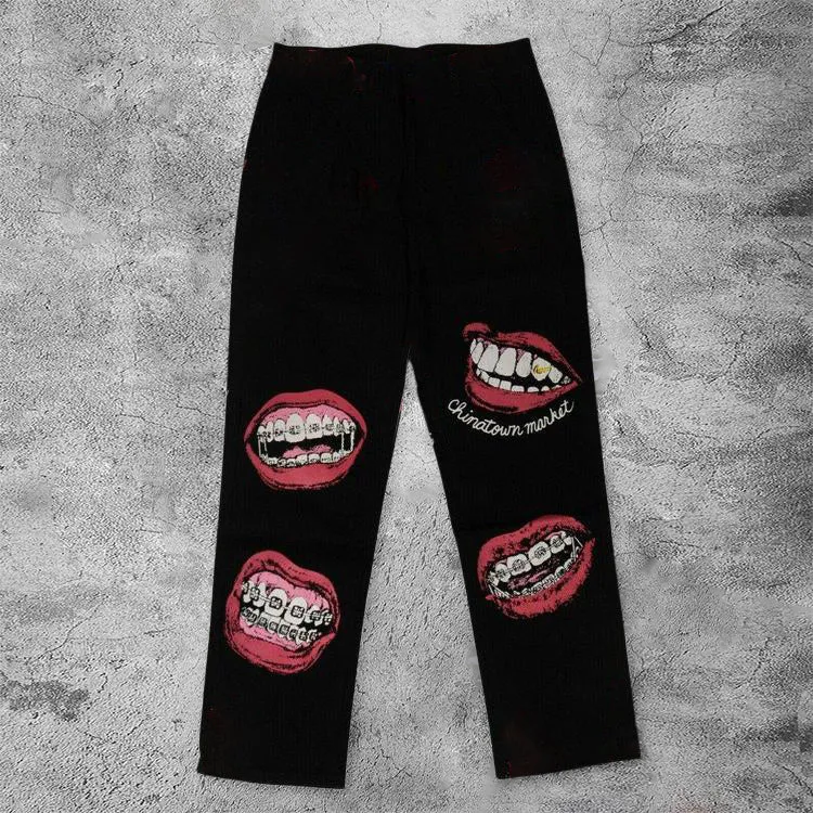 Casual retro denim trousers