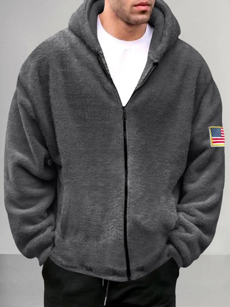 Casual Thick Fleece Hooded Outerwear