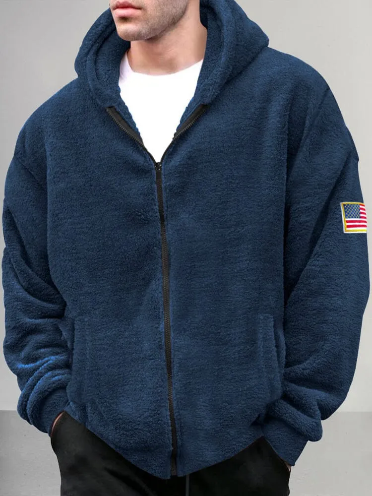 Casual Thick Fleece Hooded Outerwear