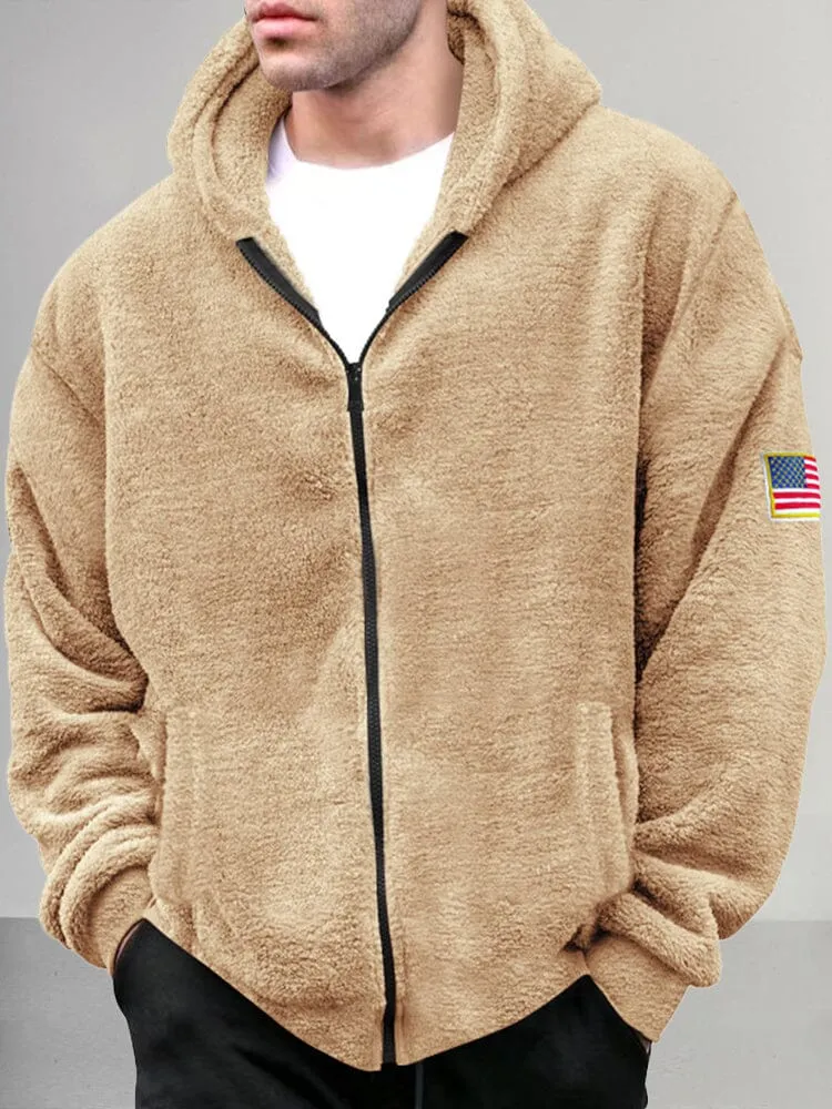 Casual Thick Fleece Hooded Outerwear