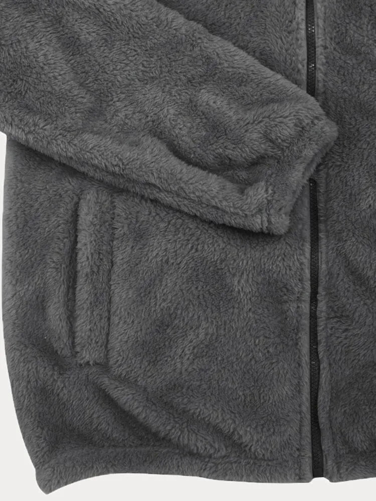 Casual Thick Fleece Hooded Outerwear
