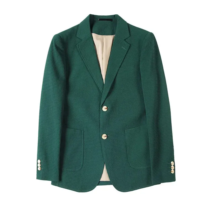 Casual Waffle Solid Slim Fit Blazer