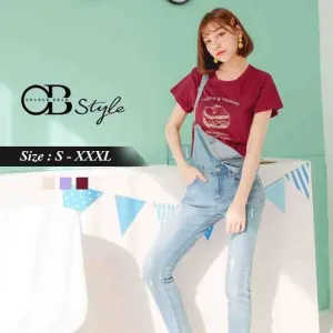 CASUAL WORD PRINTED SHORT SLEEVE TOP