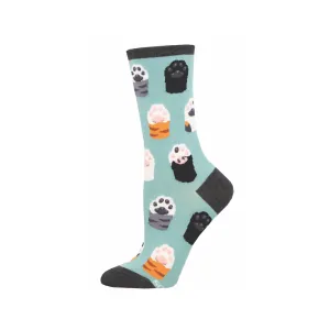 Cat Paw Toe Beans Crew Socks - womens