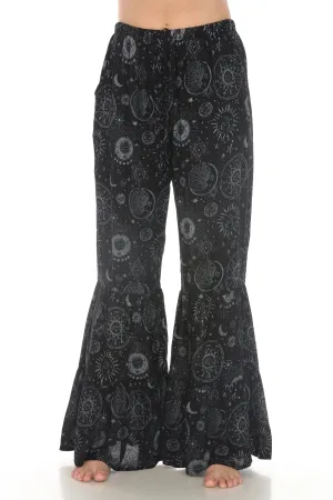 Celestial Flowy Ruffle Hem Pants