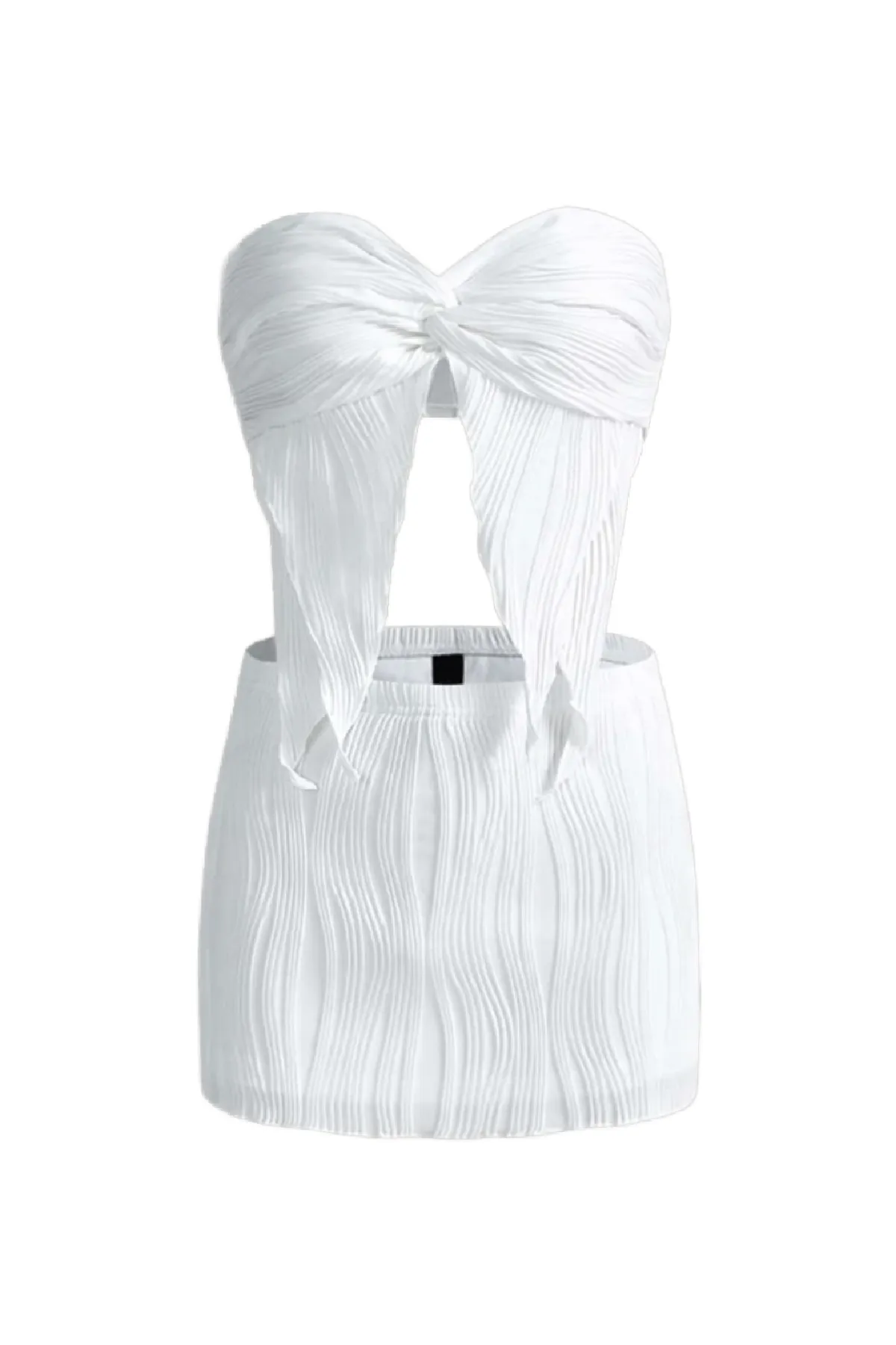 Celine Twist Skirt Set (White)