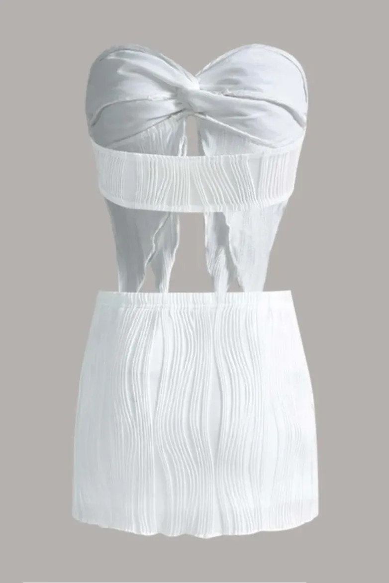 Celine Twist Skirt Set (White)