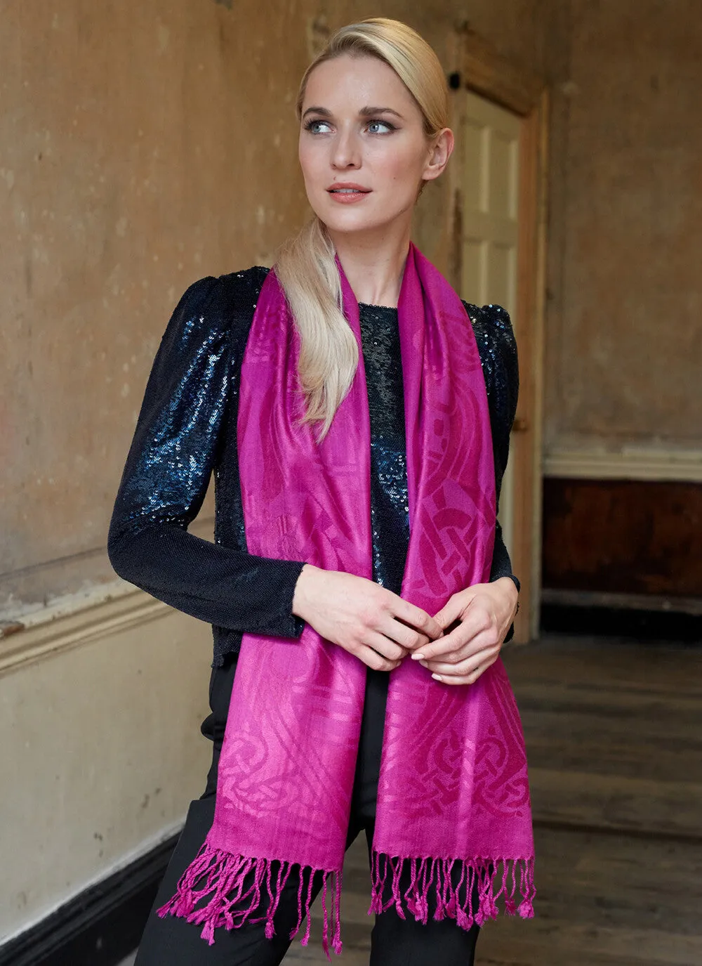 Celtic Design Wool Scarf by Patrick Francis