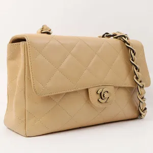 Chanel Around 2000 Made Classic Flap Acrylic Chain Bag 25Cm Beige
