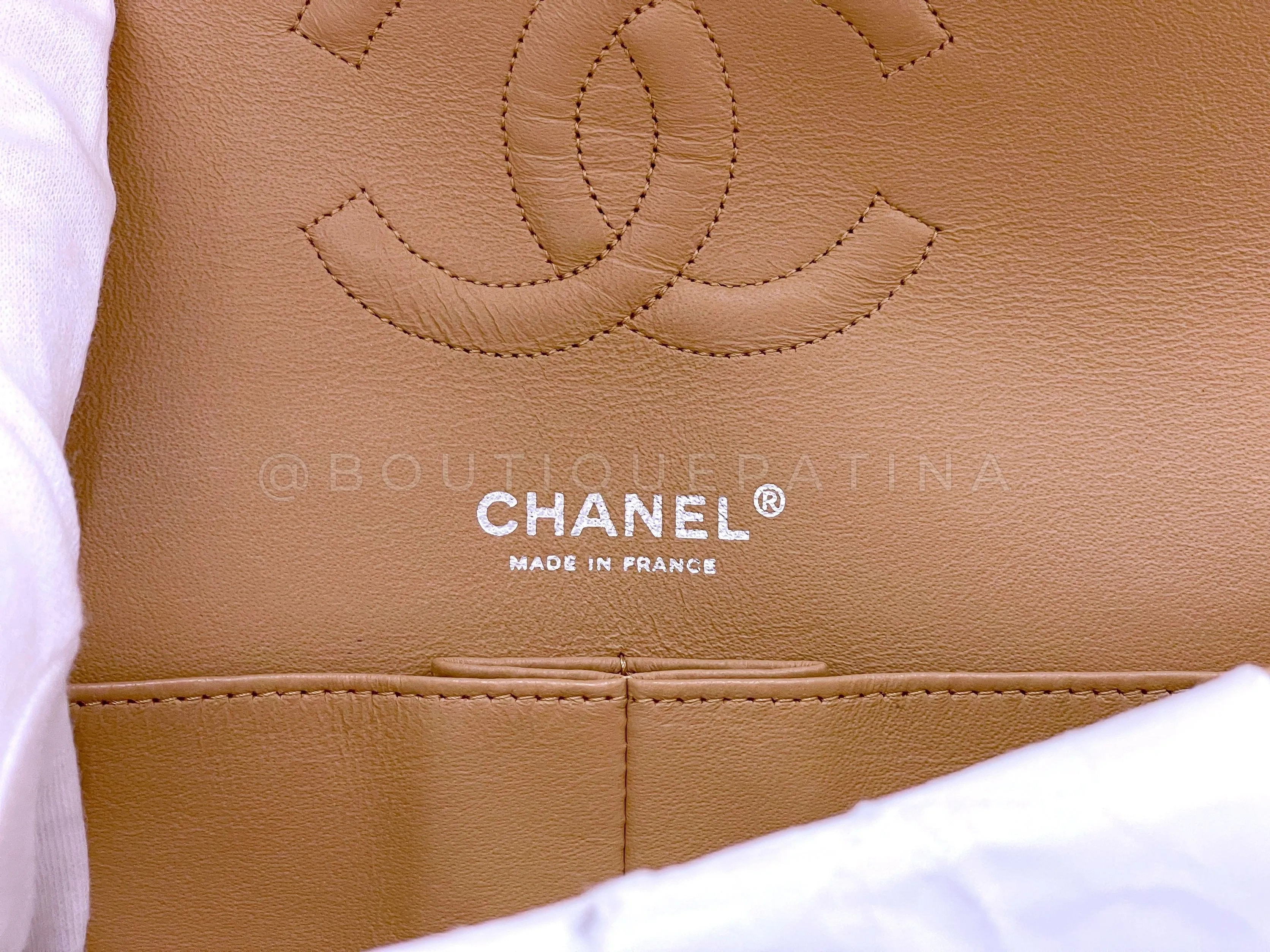 Chanel Beige Caviar Medium Classic Double Flap Bag SHW