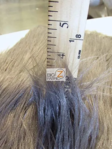 Charcoal Solid Gorilla Animal Long Pile Faux Fur Fabric / Sold By The Yard