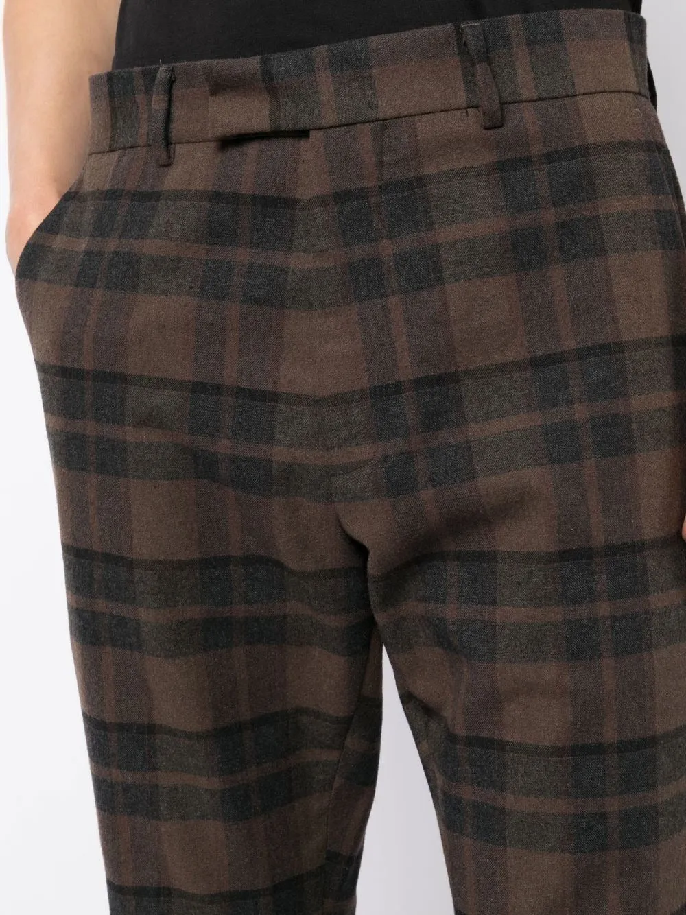 CHECKED BOXY PLAID FLARE PANTS