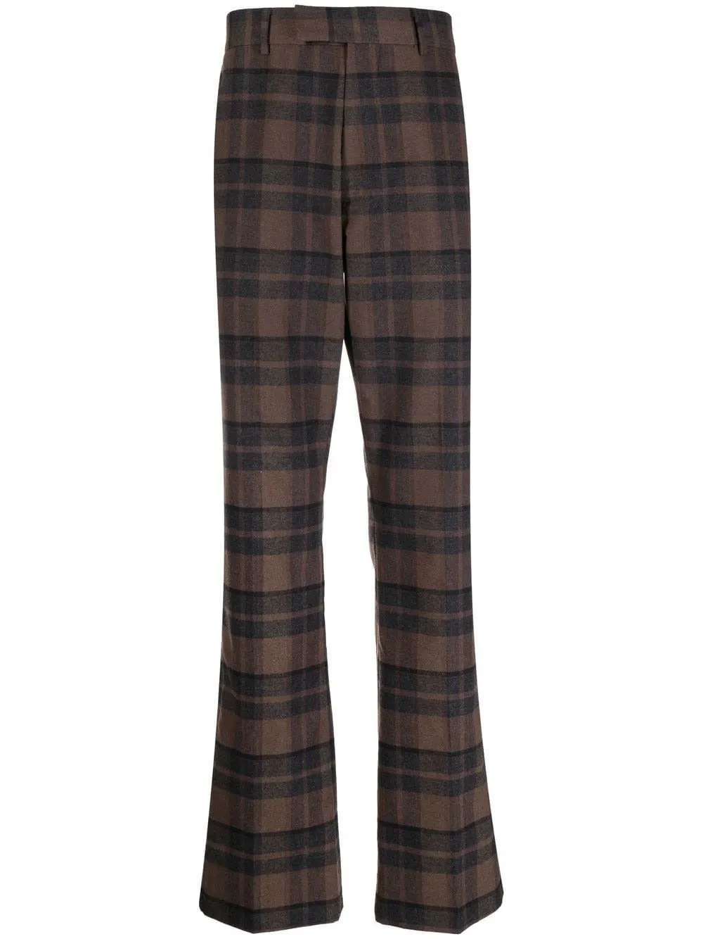 CHECKED BOXY PLAID FLARE PANTS