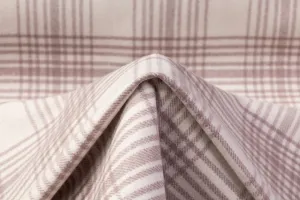 Checked Italian Wool Nylon Coating - Off White/ Light Mauve