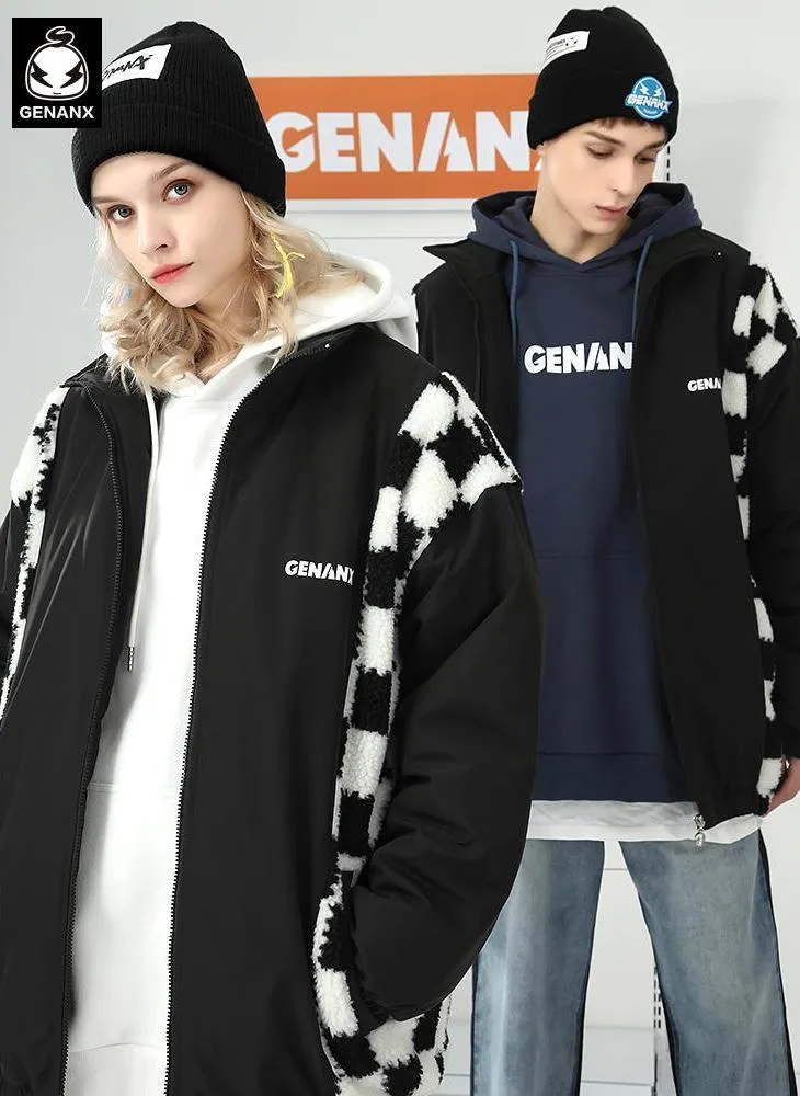 Checkerboard Cashmere Couple Padded Coat