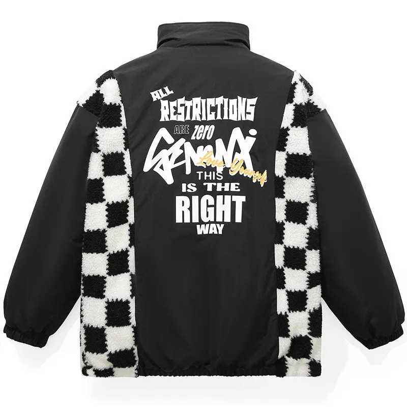 Checkerboard Cashmere Couple Padded Coat