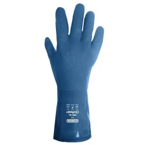 Chemical Resistant Gloves - Ronco Integra™ Copolymer, Triple Dipped PVC, Sky Blue, Cashmere Fleece Lining, 300 mm L, Gauntlet Cuff 79-455