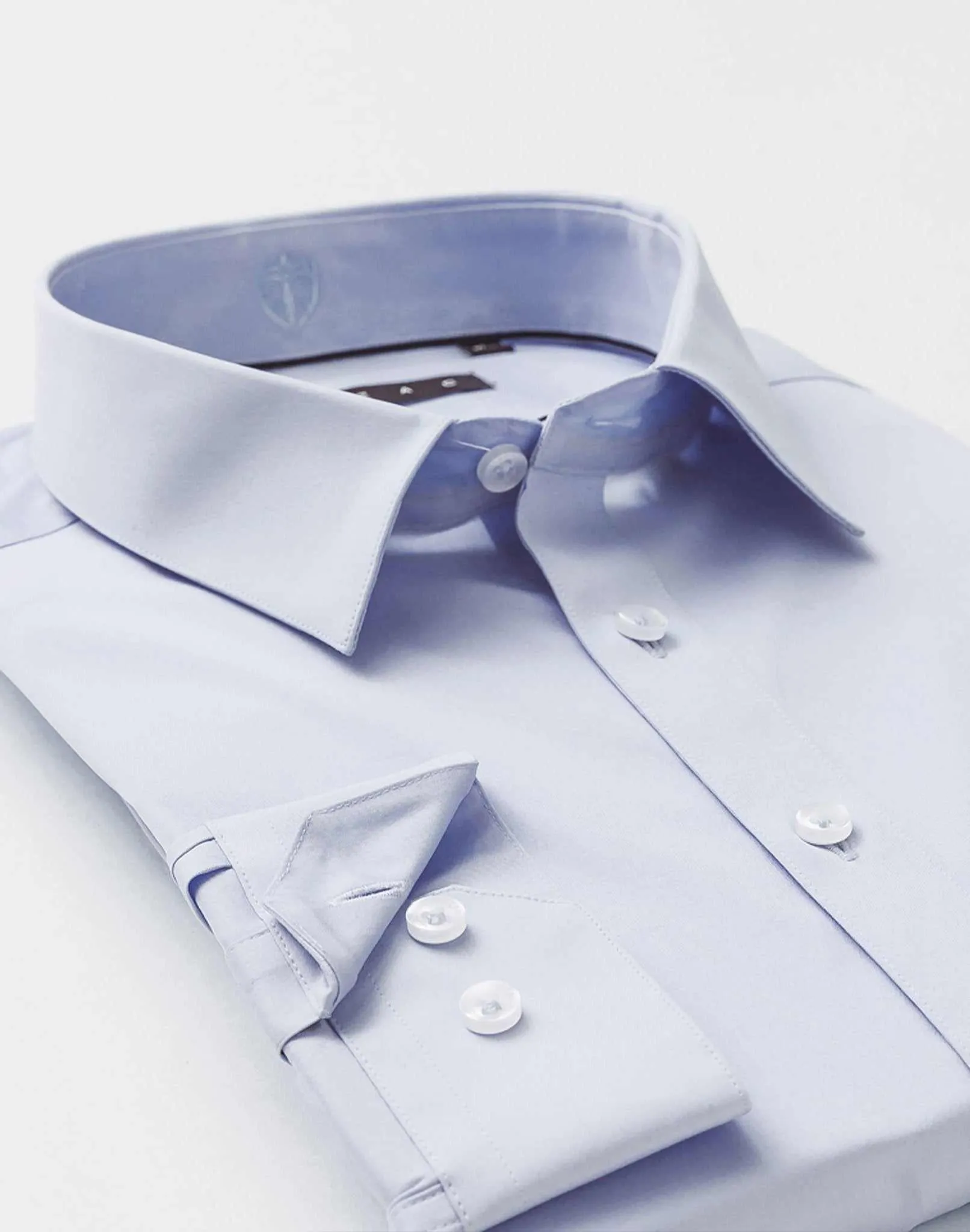 Chemise coton stretch ciel "Malte"