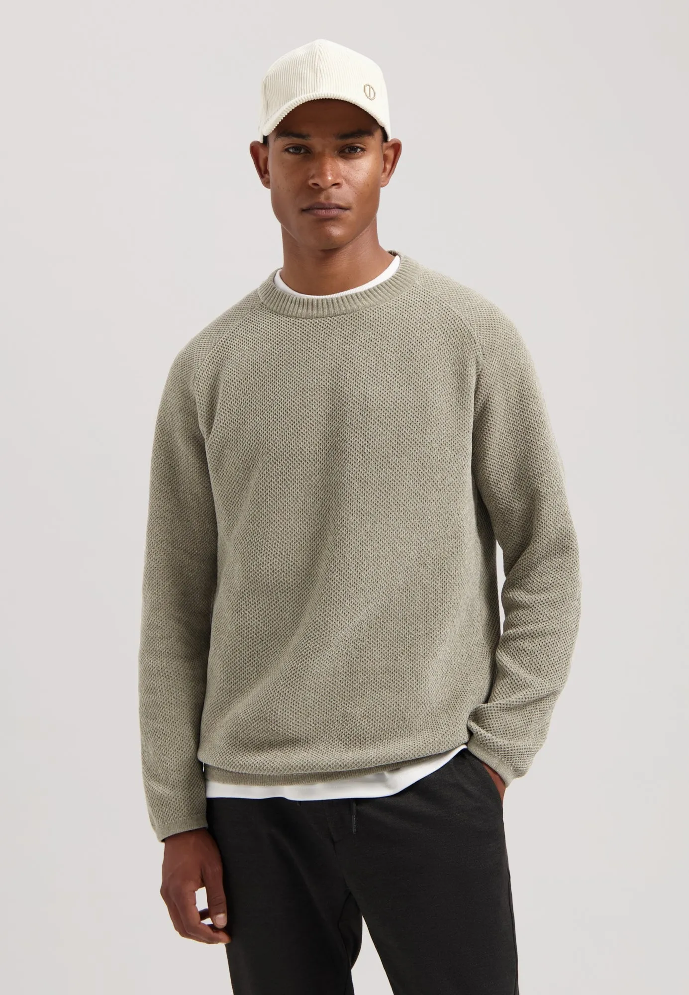 Chenille Knit Sweater in Elephant