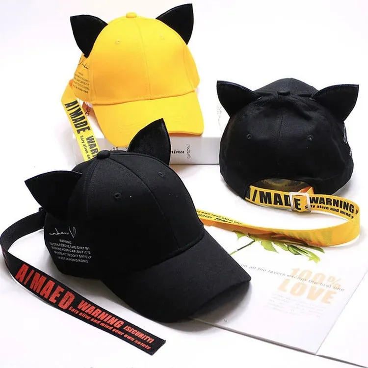 Chic Cat Ears Ribbon Baseball Cap