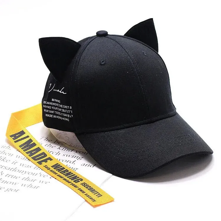 Chic Cat Ears Ribbon Baseball Cap