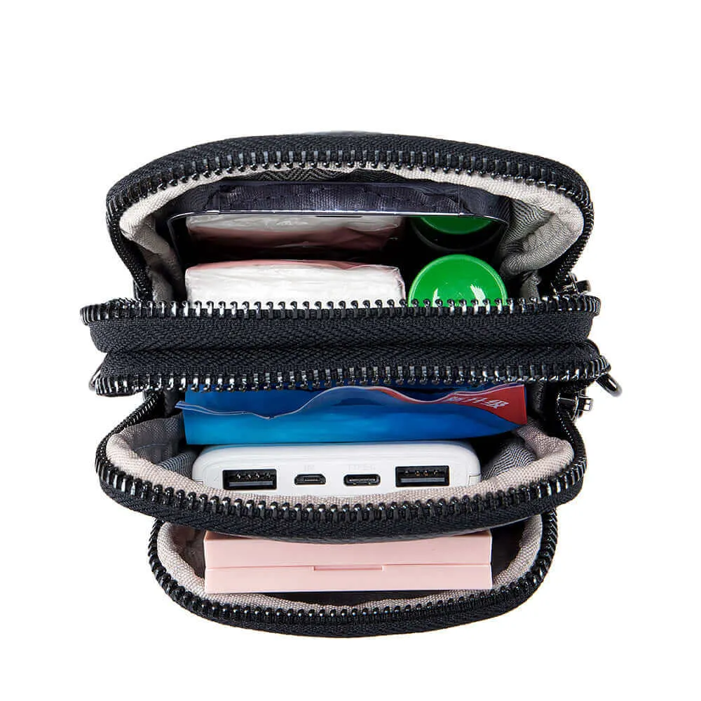 Chic Leather Mini Vertical Phone Crossbody Bag