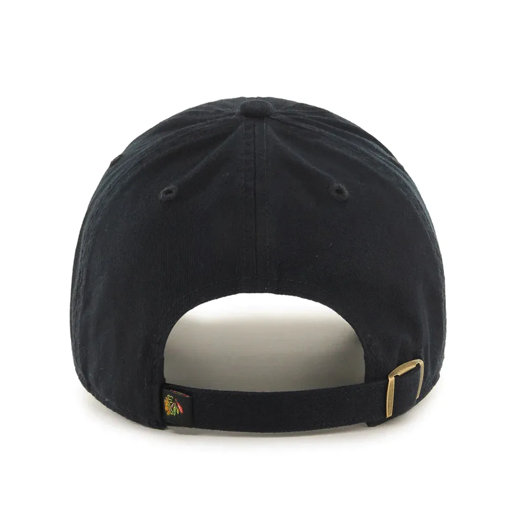Chicago Blackhawks '47 NHL Clean Up Slouch Adjustable Black Buckle Hat Cap