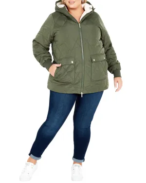 Chloe Puffer Jacket | Olive Green