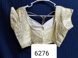 Choli 6276 Gold Brocade Medium Size 38 Choli Saree Blouse