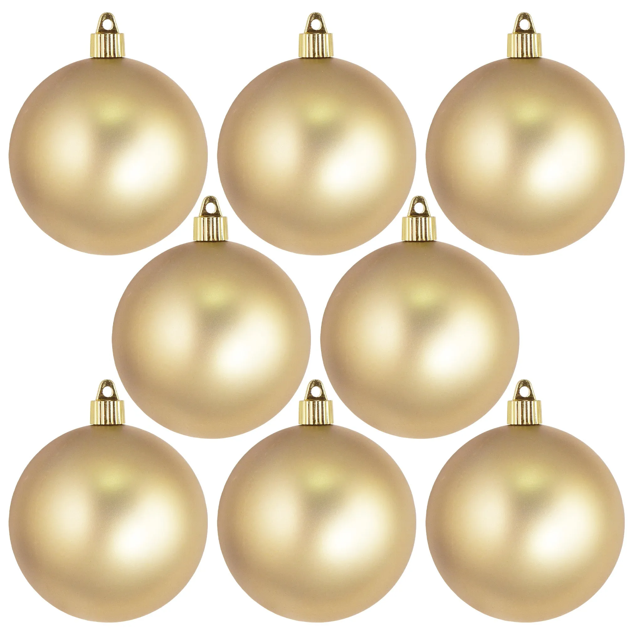 Christmas By Krebs 3 1/4" (80mm) Gold Dust [8 Pieces] Solid Commercial Grade Indoor and Outdoor Shatterproof Plastic, UV and Water Resistant Ball Ornament Decorations