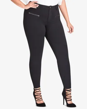 City Chic Women's Trendy   Skinny Stretch Pants Black  X-Small / 14 | Black