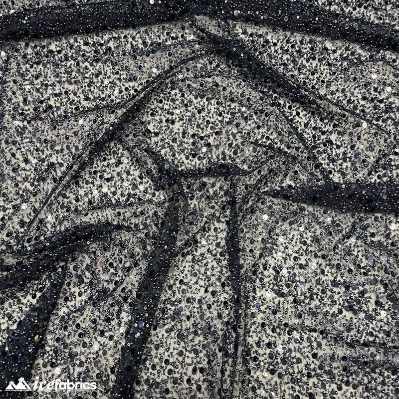 Classic All Over Beaded Sequin Bridal Fabric / Handmade
