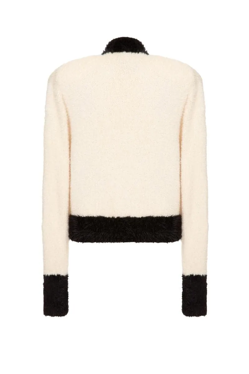 CLASSIC FLUFFY WHITE CARDIGAN