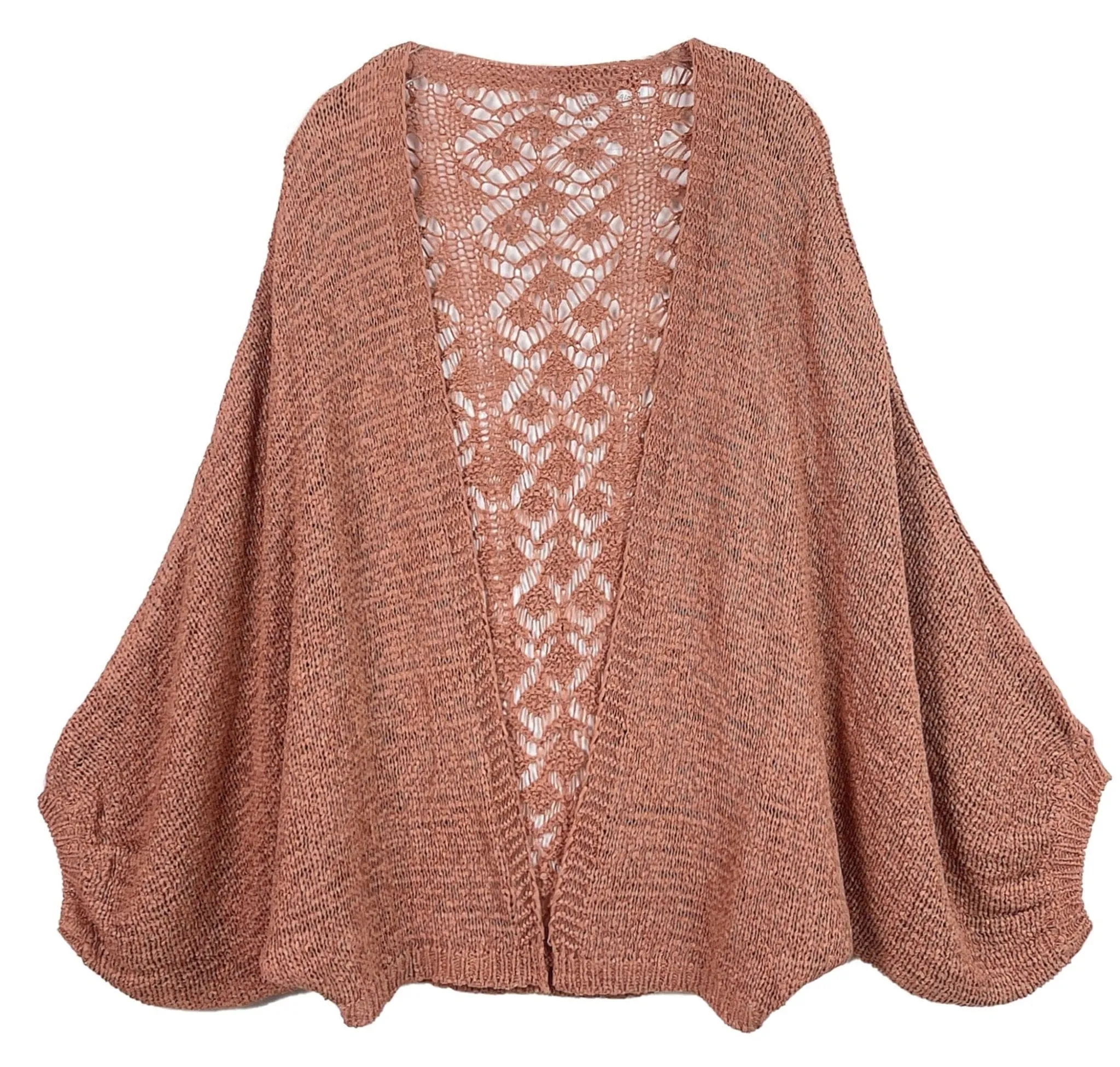CLC410058 Mila Lace Back Crochet Cardigan/Kimono