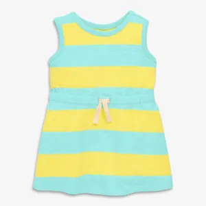 Clearance baby tank drawstring dress in rugby stripe