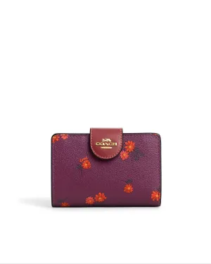 Coach Medium Corner Zip Wallet With Country Floral Print