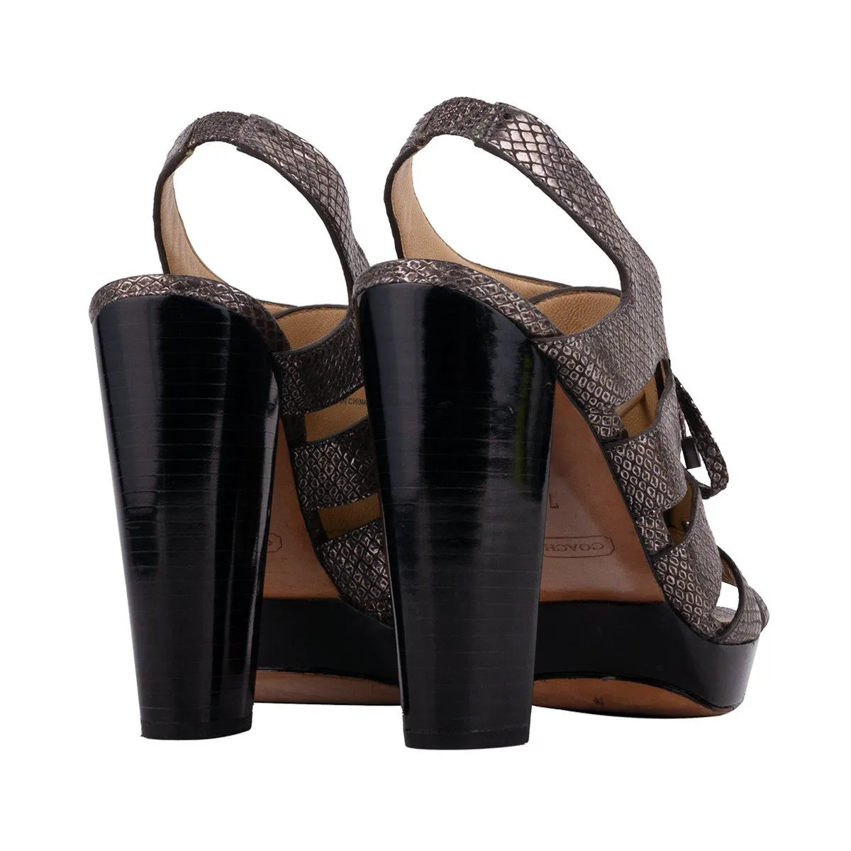 Coach Platform Shoes Fabric Brown Colour For Women