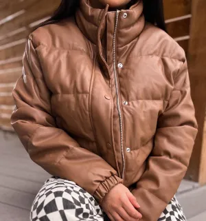 Cocoa mocha puffer jacket