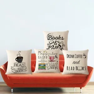 Coffee Books Cushion Case