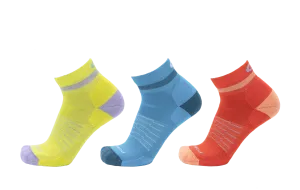 Color Block Extra Light 1/4 Crew 3-Pack : Citrus - Caribbean - Coral