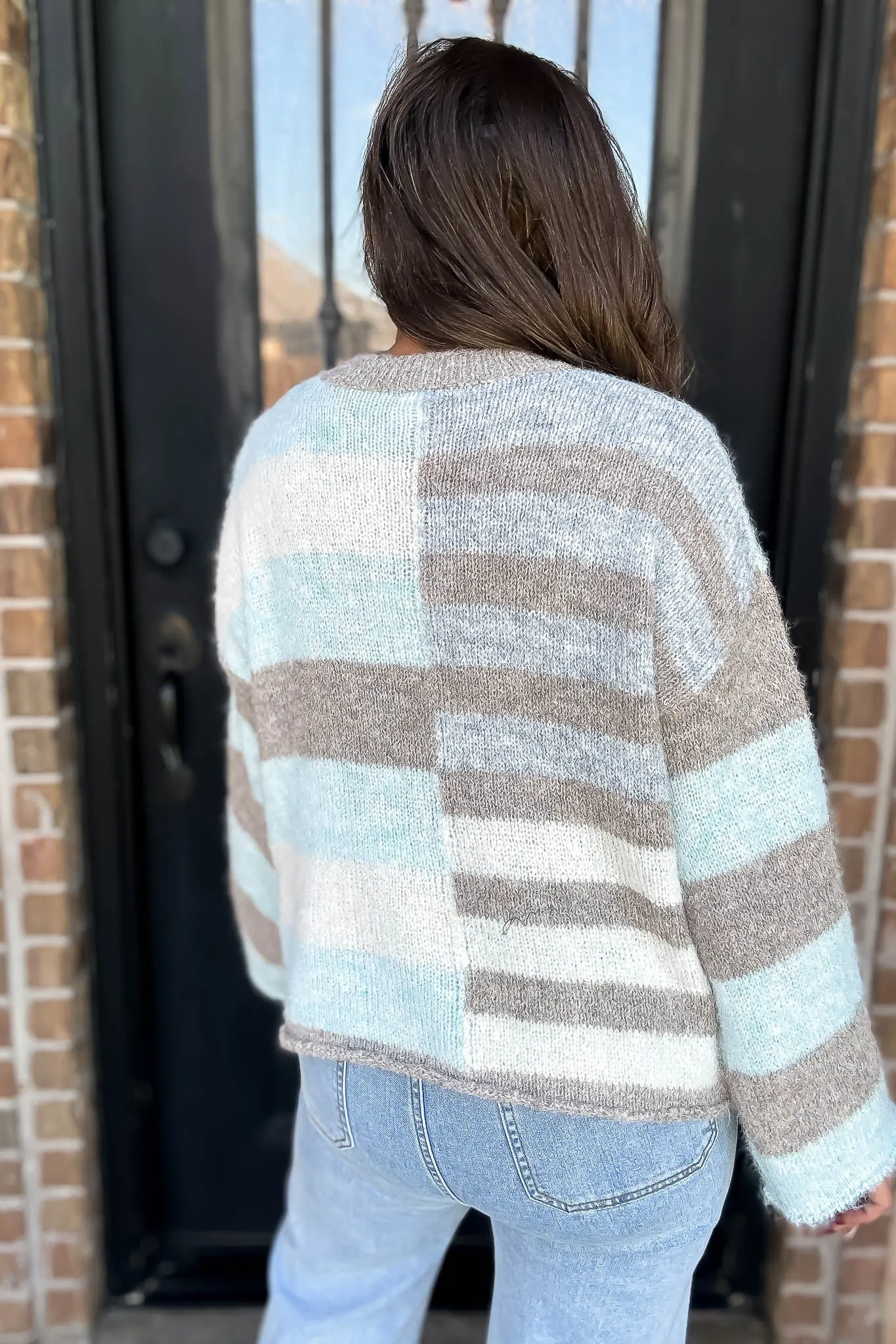 Color Block Long Sleeve Sweater Top