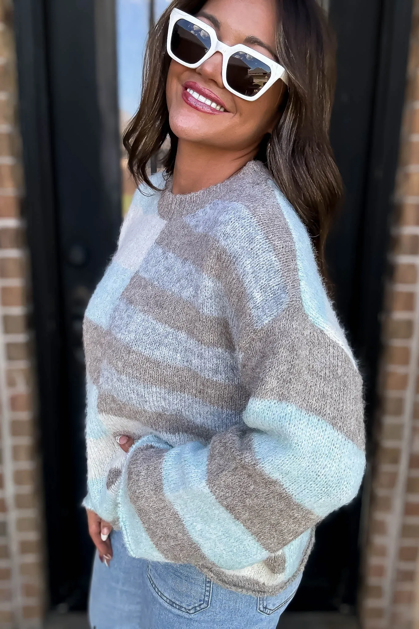 Color Block Long Sleeve Sweater Top