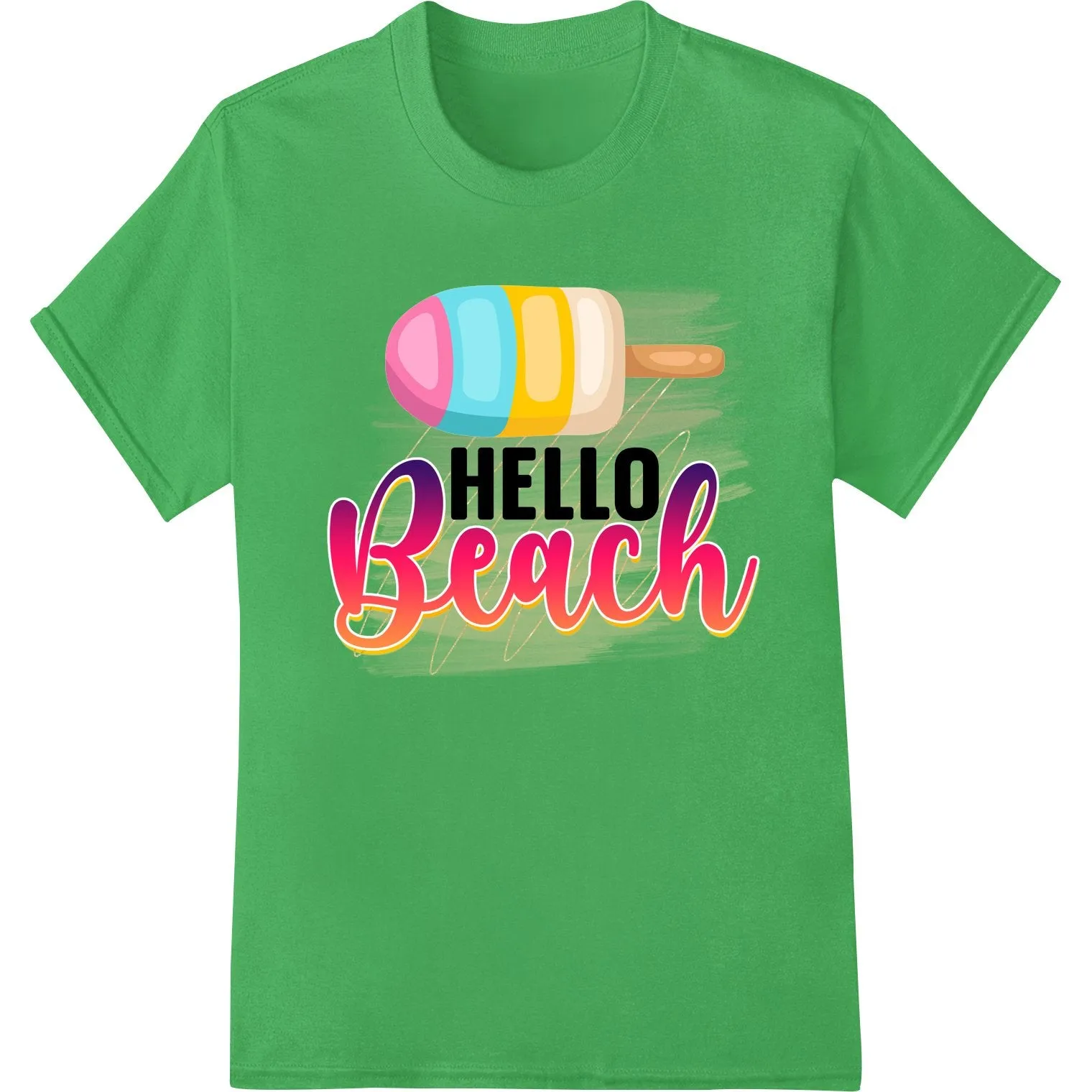 Colorful 'Hello Beach' Summer Fun DTF Print Heat Transfer